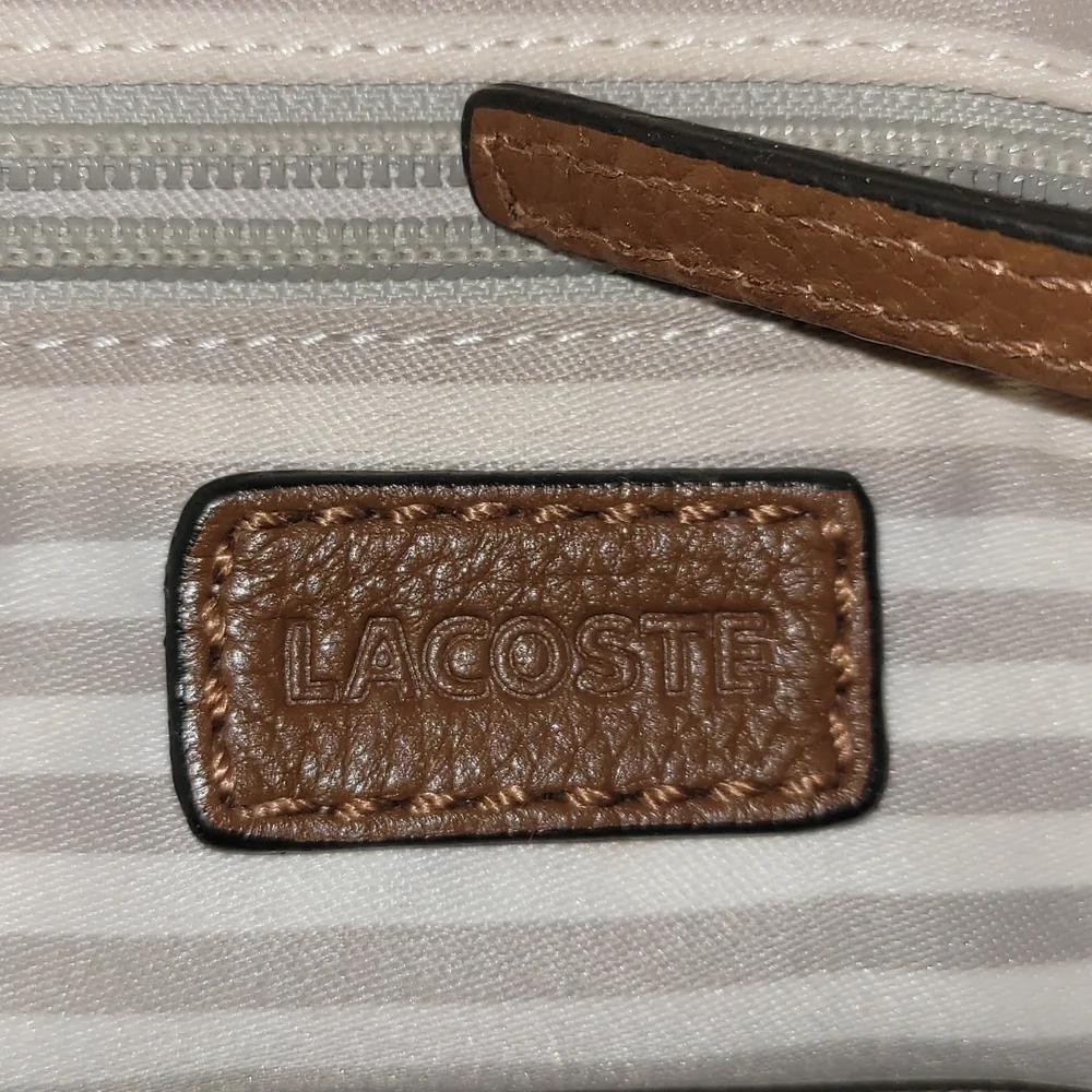 Lacoste Leather Satchel Handbag - Picture 4 of 9